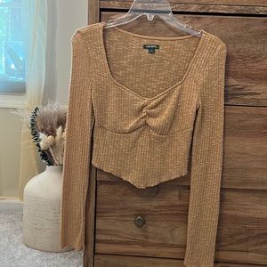 Tan long sleeve crop top. Size small. Worn once